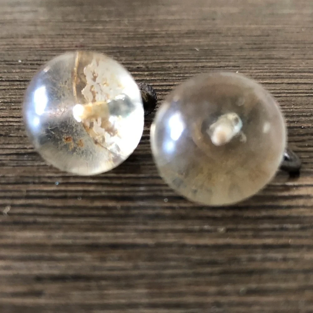 Vintage clear & sliver turn style earrings